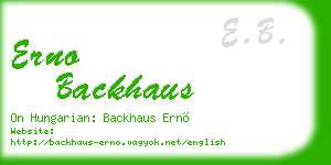 erno backhaus business card
