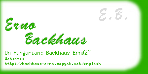 erno backhaus business card